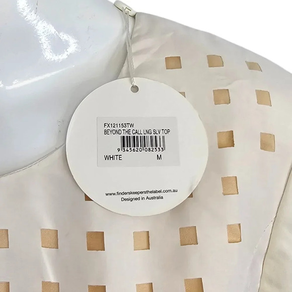 Finders Keepers Womens Beyond The Call Long Sleeve Top Size M Laser Cut Zip Back - Picture 5 of 9